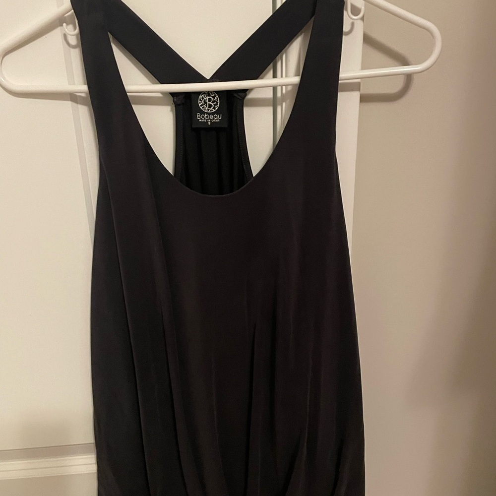 bobeau Black Racerback Draped Tank Top